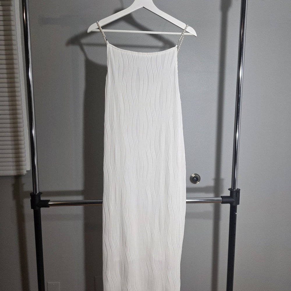 RIHOAS Pearl-Strap Cream Dress